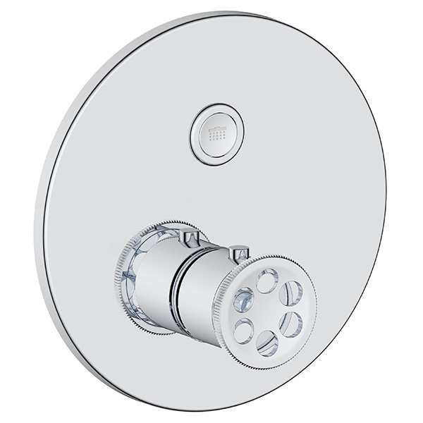 1 function push button thermostatic valve trim with integrated diverter