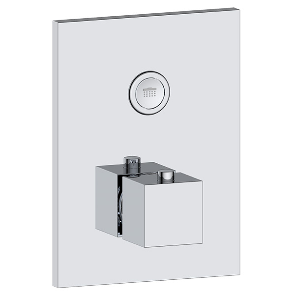 1 function push button thermostatic valve trim with integrated diverter