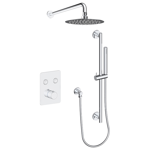 2 function push button thermostatic shower system