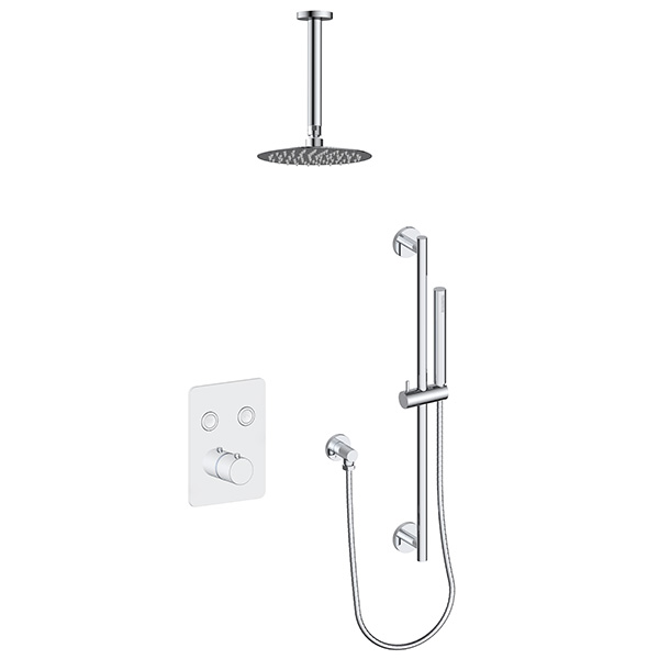 2 function push button thermostatic shower system