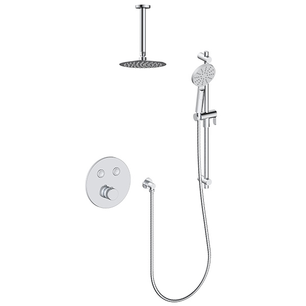 2 function push button thermostatic shower system