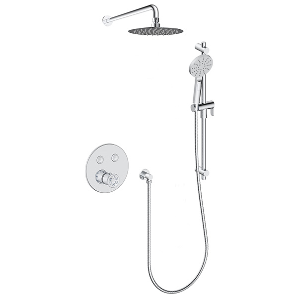 2 function push button thermostatic shower system