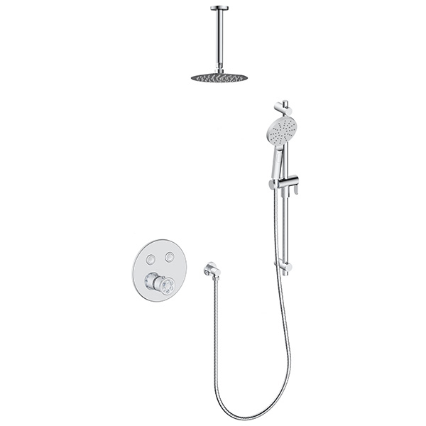 2 function push button thermostatic shower system