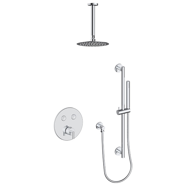 2 function push button thermostatic shower system