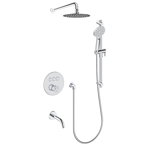 3 function push button thermostatic shower system
