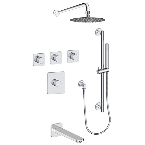 3 function thermostatic shower system