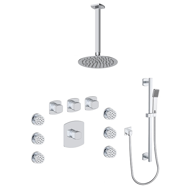 3 function thermostatic shower system