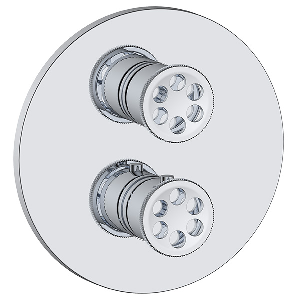 3 function thermostatic valve trim with integrated diverter with shared or. without shared function