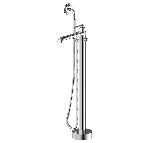 floor mounted tub filler with hand shower