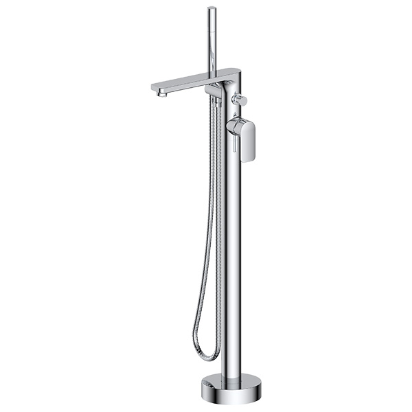 floor mounted tub filler with hand shower