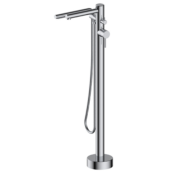 floor mounted tub filler with hand shower