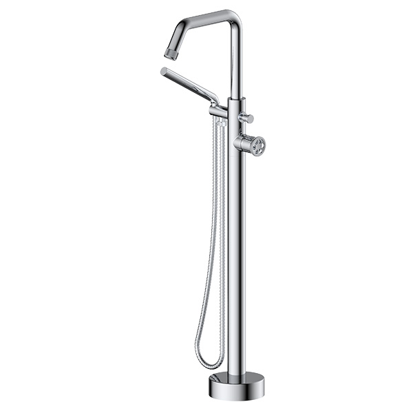 floor mounted tub filler with hand shower