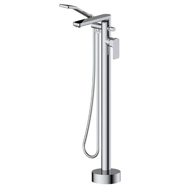 floor mounted tub filler with hand shower