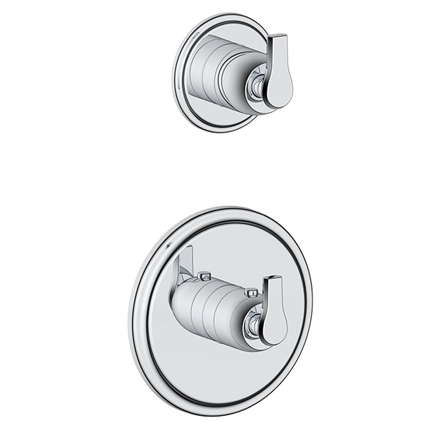 thermostatic valve trim with composed 3 function diverter with shared or. without shared function