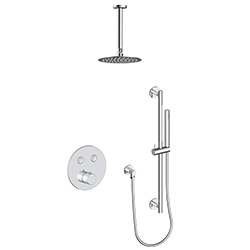 2 function push button thermostatic shower system