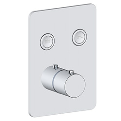 2 function push button thermostatic valve trim with integrated diverter
