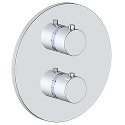 2 function thermostatic valve trim with integrated diverter with shared or. without shared function