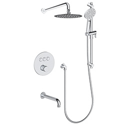 3 function push button thermostatic shower system