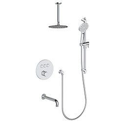 3 function push button thermostatic shower system