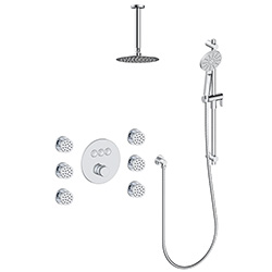 3 function push button thermostatic shower system