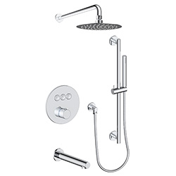 3 function push button thermostatic shower system