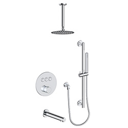 3 function push button thermostatic shower system