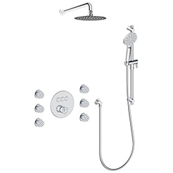 3 function push button thermostatic shower system