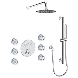 3 function push button thermostatic shower system