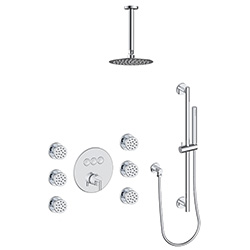 3 function push button thermostatic shower system