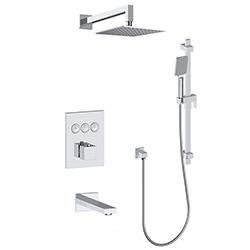 3 function push button thermostatic shower system