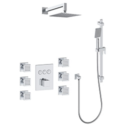 3 function push button thermostatic shower system