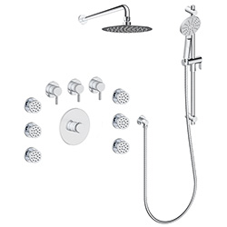 3 function thermostatic shower system