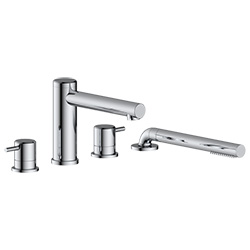 deck mounted roman tub filler with hand shower