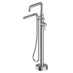 floor mounted tub filler with hand shower
