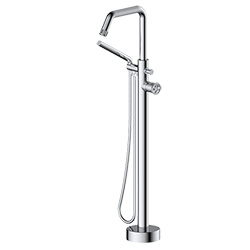 floor mounted tub filler with hand shower