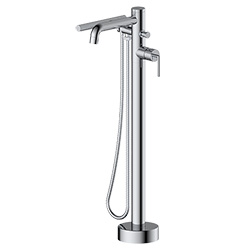 floor mounted tub filler with hand shower